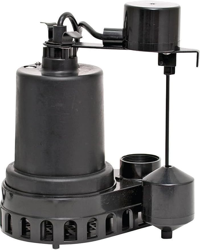 Superior Pump 92372 1/3 HP Thermoplastic Submersible Sump Pump with Vertical Float Switch