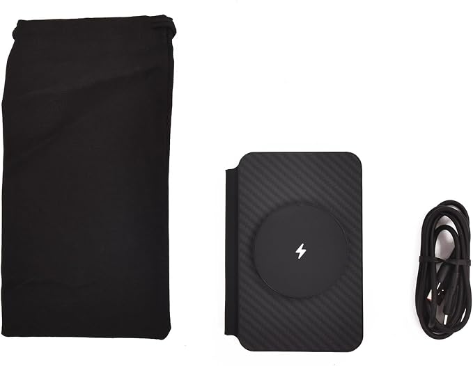 3-in-1 Charging Station for Apple Devices, Fast Mag Safe Wireless Charger, Foldable Travel Charger for Cell Phone 16-12 Series, AirPods, and iWatch Series (Carbon Fiber)