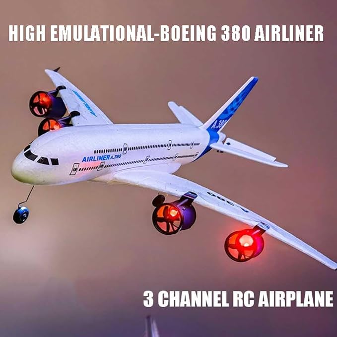 RC Airplane 2.4GHZ Remote Control Airplane Remote Control Passenger Aircraft RC Drone Toy RC Airliner Four Motor RC Plane EPP Drop Resistant RC Aircraft,Flying Lover Toy Gift