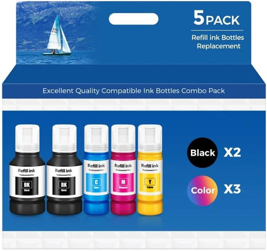 Compatible for EPT502 Ink Refill Bottles ET-2850 ET-3850 ET-4850 ET-15000 Ink Refill for ET 2850 ET 3850 ET-4760 ET-3760 ET-4950 ET-2760 ET-3830 ET 4850 ET 4950 ET 15000 ET 3760 ET-2980 ET-3950 Ink