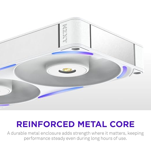 NZXT F240X Performance Single-Frame Fan - 2X 120mm PWM RGB PC Case Fans - Max Airflow & Static Pressure - Low Noise - LCP Frame & Blades - Magnetic Fluid Dynamic Bearing - 30mm Thick - White