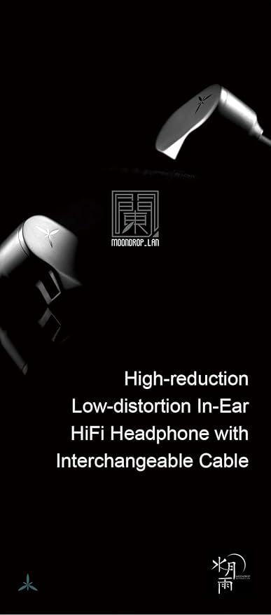 Moondrop LAN HiFi Earphone Wired Earbuds IEM with 0.78mm 2Pin Detachable Cable Earbuds