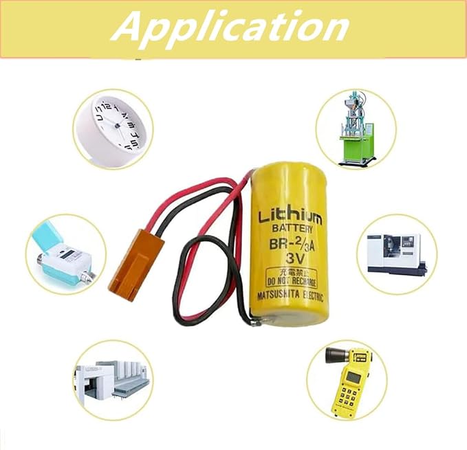 4-Pack 3v br-2/3a Lithium Battery br17335 with Brown Plug for A98L-0031-0006 System Battery,Industrial Backup Battery