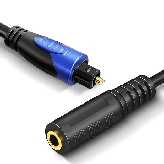 192KHz DAC Optical to 3.5mm Converter, Optical Audio Cable to AUX Adapter, Unidirectional from SPDIF Digital to Analog Converter for TV Sound Out to Speaker Headphone with AUX-in Input Jack