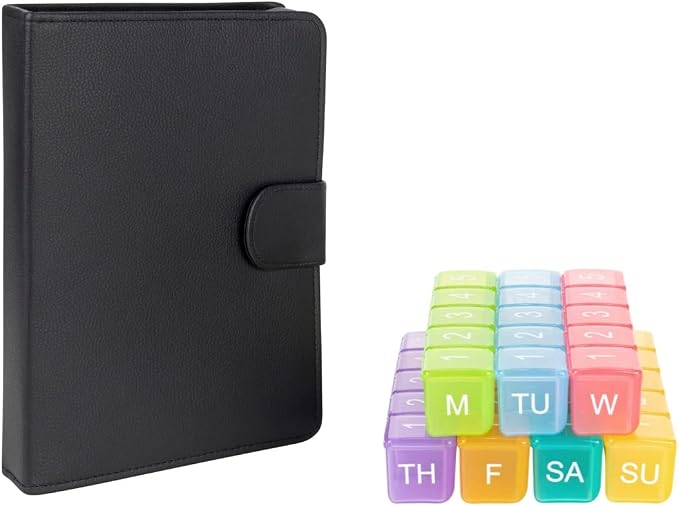 e-Pill 5 Times a Day x 7 Day Large Weekly Pill Organizer, Vitamin and Medicine Pill Box - with Discreet Case, Rainbow Color