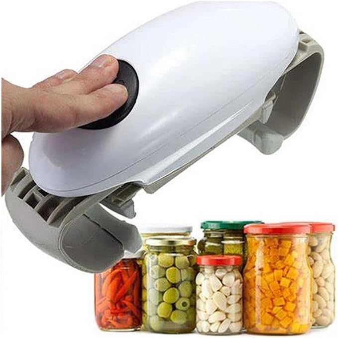 Can Opener, Automatic Can Opener for Glass Jars & Bottles - One-Touch Effortless Kitchen Tool
