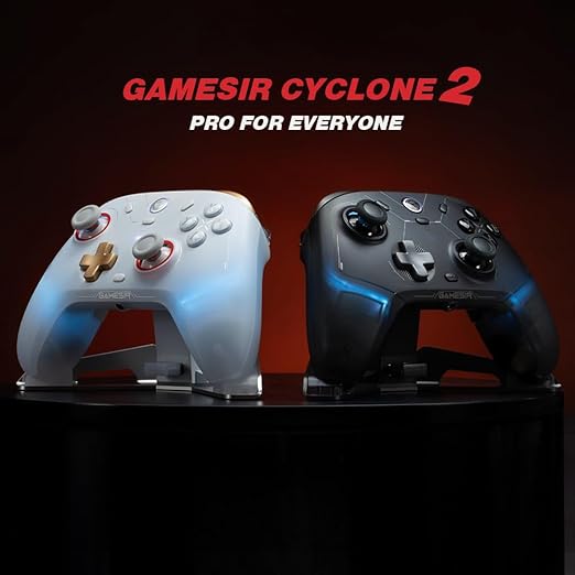 GameSir Cyclone 2 Wireless PC Controller — 1000Hz Polling Rate, TMR Joysticks, Hall Effect & Micro 2-in-1 Triggers, PC Gaming Controller for PC/Android/Switch/Switch 2 with Charging Dock(White)