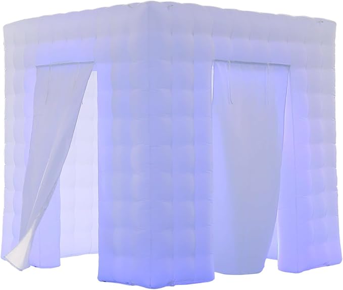SAYOK Inflatable Photo Booth Enclosure Inflatable Booth 360 Photo Booth Backdrop 8.2x8.2ft Portable 16 Colors Led Dimmable Shooting Photobooth Tent Kit for Advertising, Bars, Shopping Malls, Events