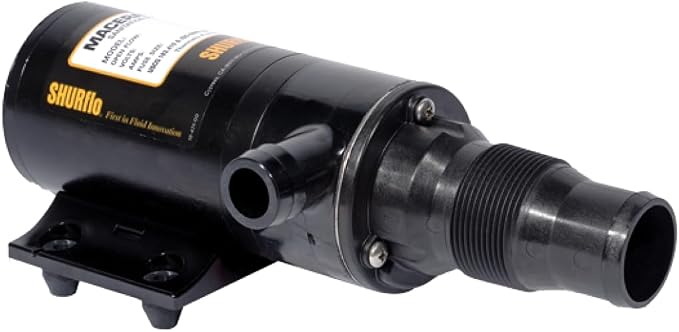 PENTAIR SHURFLO 3200-001 Macerator Pump, 12V RV Marine Waste Pump, 13 GPM High Flow, Dual Blade Grinder, Self Priming Black Water Tank Pump, Run Dry Capability, Ignition & Thermal Protected