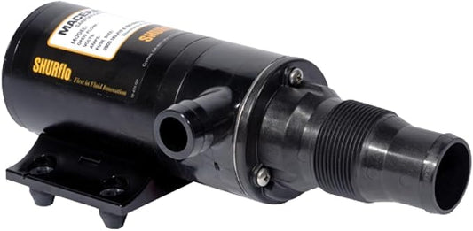 PENTAIR SHURFLO 3200-001 Macerator Pump, 12V RV Marine Waste Pump, 13 GPM High Flow, Dual Blade Grinder, Self Priming Black Water Tank Pump, Run Dry Capability, Ignition & Thermal Protected