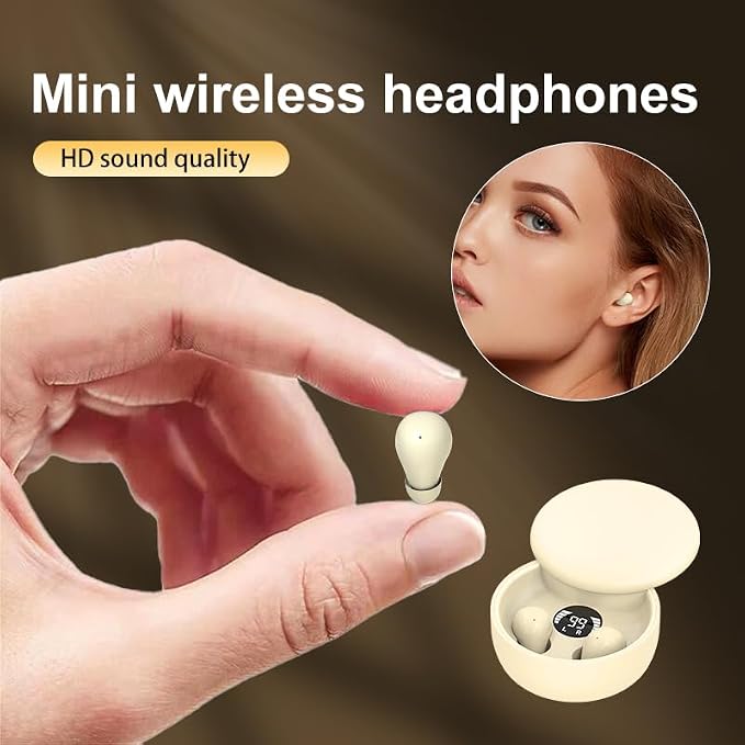 Mini Invisible Headphones Bluetooth 5.4 True Wireless Hidden in-Ear Earphones Sport Audio Earbud,Comfortable Mini Earbuds for Sleep Friendly Side Sleeping Earphones, for Work (Black)