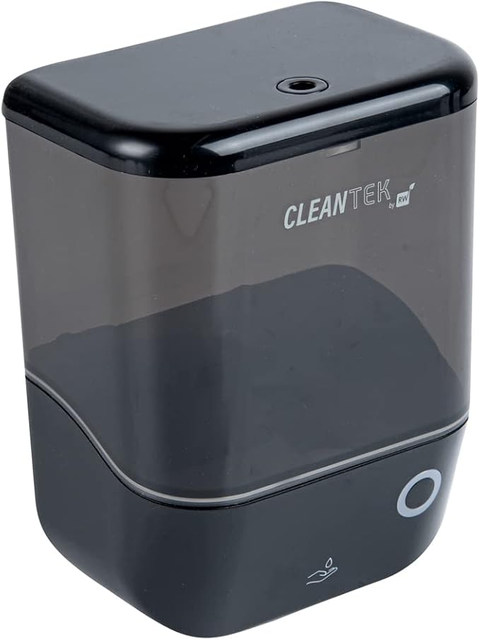 Restaurantware Clean Tek Professional 34 Ounce Automated Soap Dispenser 1 Touchless Wall-Mountable Soap Dispenser - With Security Key Black Plastic Soap Dispenser Transparent For Liquid Soap