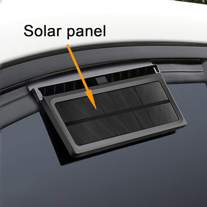 CYDZSW Car Solar Powered Window Exhaust Fan, Black | Air Purifier, Solar Power Air Vent Radiator, Backseat or Frontseat, Vehicle Ventilation