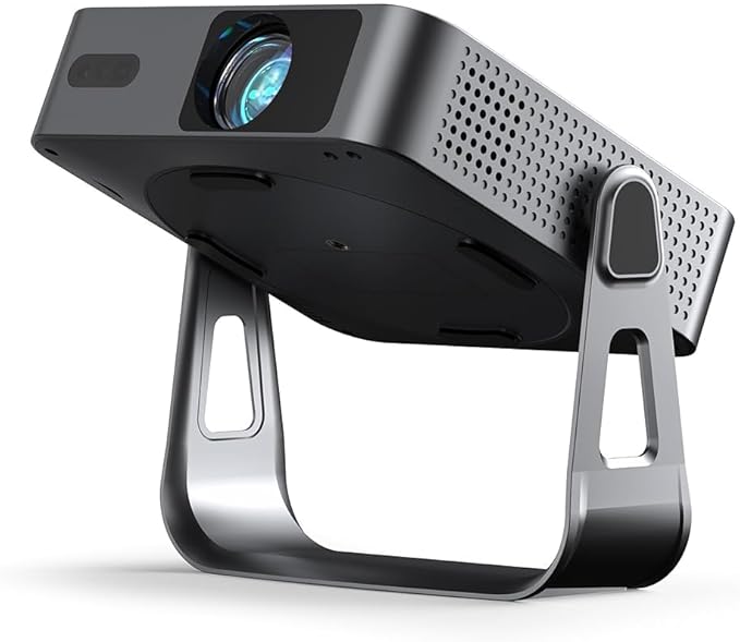 【Fun On the Go & Native 1080P】 Thinnest 1.81" Smart Mini Projector with WiFi and Bluetooth, Auto Focus & Keystone Portable Outdoor Projector, VOPLLS 4K Support Home Movie Projector