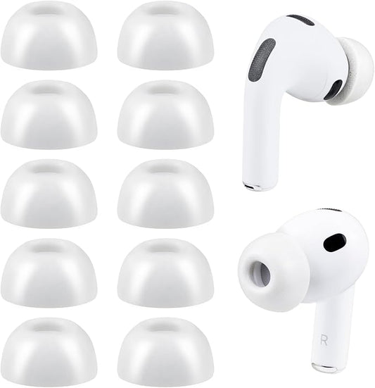 SOULWIT 5 Pairs Memory Foam Eartips for AirPods Pro 3 (3rd Generation 2025), Pro3 Replacement Earbud Ear Tips Accessories (Ash White/M)