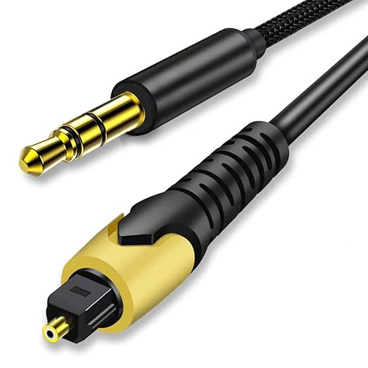 192KHz DAC Optical to 3.5mm Converter,Optical Audio Cable to AUX Cable Adapter,Digital to Analog Audio Converter for HDTV DVD Set-top Boxes (Unidirectional from O-ptical to A UX Only) Aux Cable - 6FT