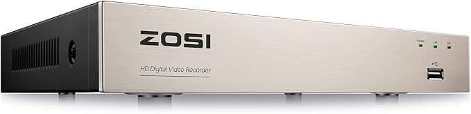 ZOSI 1080P 8CH CCTV DVR Recorder with AI Human/Vehicle Detection, 8 Channel 2MP 1080p H.265+ Hybrid 4-in-1 Home Surveillance Wired DVR for HD-TVI/CVI/CVBS/AHD Analog Security Camera (No Hard Drive)