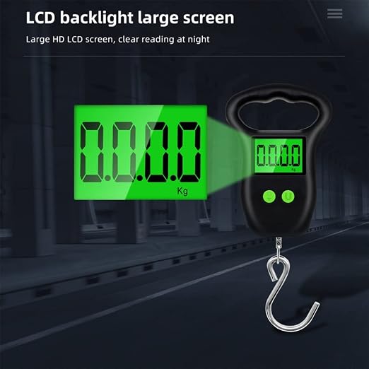 FMURY Newest 50kg/110lb Hanging Scale Digital Portable Luggage Weight Backlight Hook Fishing Weigh