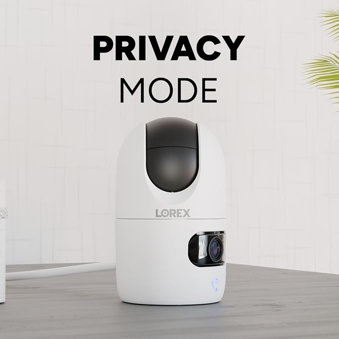 Lorex Connect [New APP] 2K Indoor Dual Lens Wi-Fi 6 Camera | 360° Pan-Tilt | Person & Pet Detection | Color Night Vision | Instant Call | 2-Way Talk | Cloud & Local Storage Option