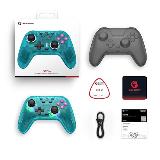 GameSir Nova Wireless Controller, Hall Effect Sticks, Dual RGB Circles, 1200mAh Battery, for Switch, PC, iOS, Android (Neon Teal)