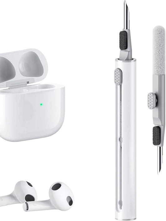 Cleaning Kits for Airpods Pro 1 2 3 Multi-Function Cleaner Pen Soft Brush for Bluetooth Earphones Case Cleaning Tools for iPhone 16 15 Pro Max Lego Camera Lens (White).