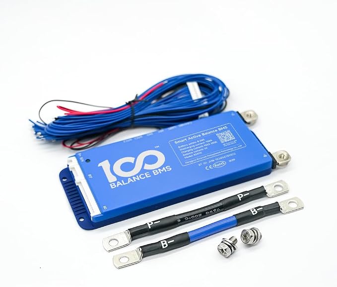 100BALANCE BMS 80A Active Balance 1A 8S-17S Build in Bluetooth Cell Balancing Smart PCB Battery Protection Board for Li-ion/Lifpo4/LTO Lithium Battery Pack