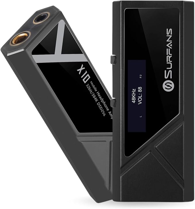 Surfans X10 Portable DAC Headphone Amplifier, USB-C DAC Dongle with 3.5mm & 4.4mm Balanced Outputs, Up to 522mW, ES9028Q2M Hi-Res Audio Adapter for IEMs/Headphones, iPhone/Android,PC/Mac