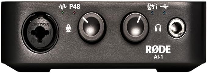 Rode PodMic Dynamic Podcasting Microphone Bundle AI-1 Studio-Quality USB Audio Interface and Auray BAI-2X Two-Section Broadcast Arm