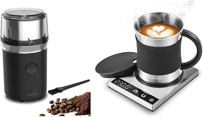 COSORI Coffee Grinder and Coffee Mug Warmer & Mug Set