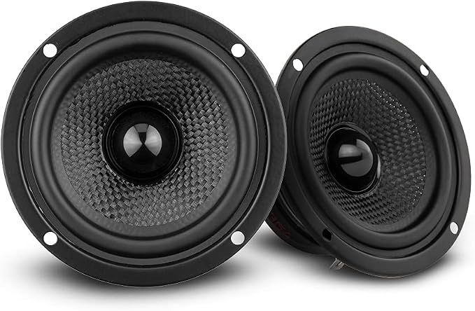 DS18 ZXI-354 3.5" Full Range Car Audio Speaker with Kevlar Cone 120 Watts 4 Ohm (2 Speakers), Black