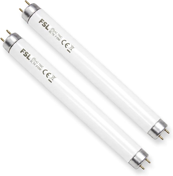 ASPECTEK 20W Bug Zapper Replacement Bulbs - Pack of 2 x 10W, T8 UV Light Tubes for Compatible ASPECTEK 20W Electric Bug Zapper 1-Inch Diameter, 34.5 cm Pin-to-Pin Length