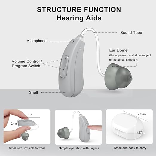 TrueSound11-Channel Rechargeable Hearing Aids for Seniors，Waterproof OTC Hearing Device with AI Noise Cancellation & Magnetic Charging Case
