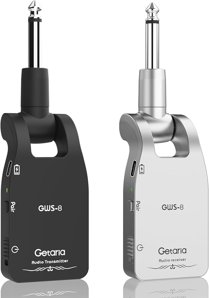 Upgrade 2.4GHZ Wireless Guitar System Built-in Rechargeable Lithium Battery Wireless Guitar Transmitter Receiver for Electric Guitar Bass