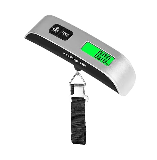 Luggage Weight Scale, 3pcs Mini Portable Digital LCD Display Electronic Portable Scale Travel Luggage Weighing Duffel Bag 110lb/50kg Weight Balance Tool,for Travel(Webbing Belt)