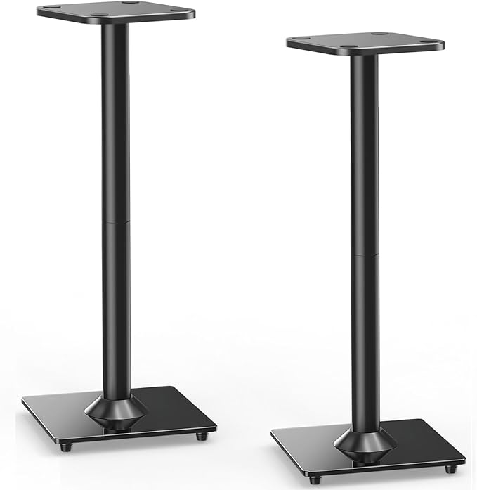 ELIVED Universal Speaker Stand Pair, 31 Inch Height Bookshelf Speaker Stands for Satellite Speaker Large Speaker Up to 22 lbs, Surround Sound Speaker Stand with Cable Management, Black