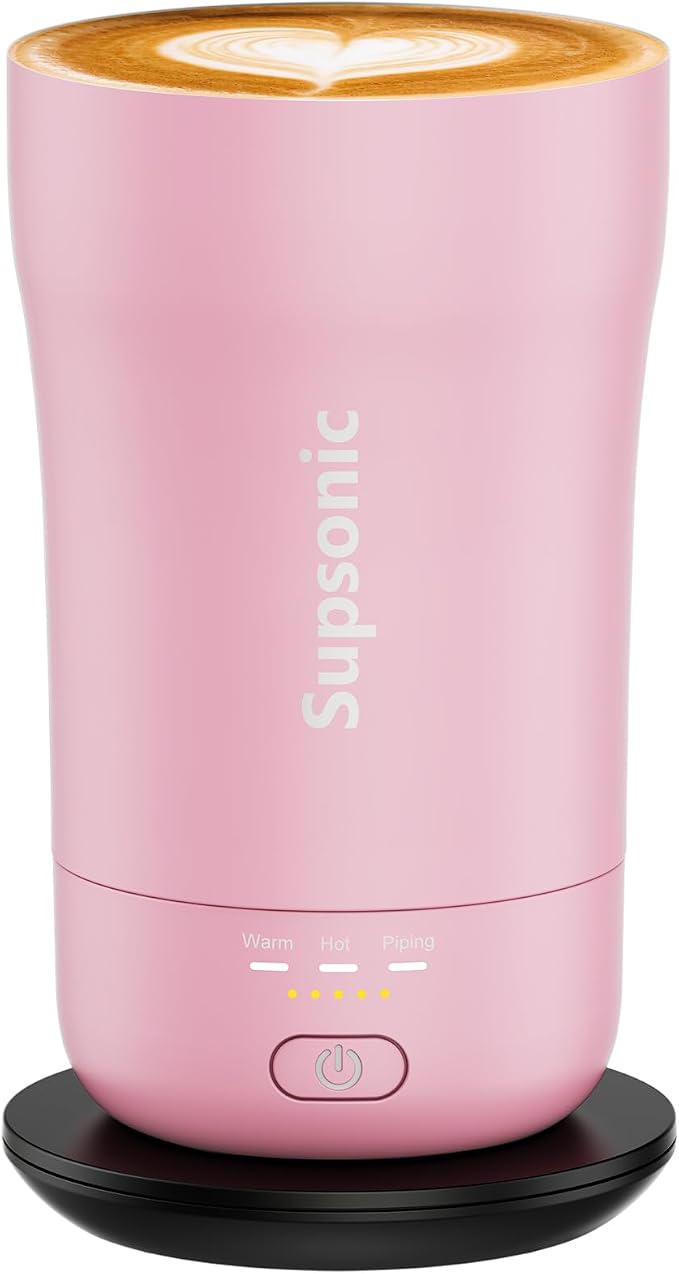 Supsonic - 14oz Heated Coffee Mug, Self-Heating Travel Mug with 3-Temp Settings, Insulated Stainless Steel Constant Temperature Heating Mug for Beverage, Smart Heating Portable Coffee Mug | S1