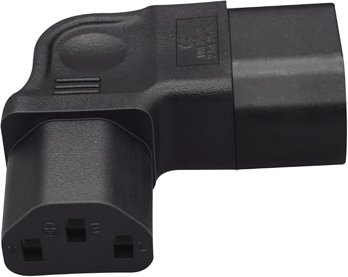 (10Packs) IEC320 C14 to C13 Right Angle Power Adapter,C14 to C13 90 Degree Left Turn Power Extension Adapter,PDU Plug/Socket 90 Degree Wall-Mounted LCD TV
