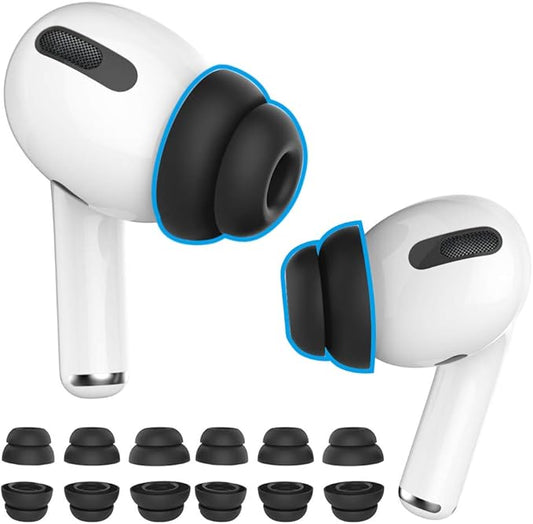 Delidigi for 6 Pairs AirPods Pro 2nd/1st Generation Ear Tips Replacement,Noise Reduction Silicone Earbuds Earplug Accessories Built-in Dust Guard Screen&Fit in The Charging Case S/M/L Size
