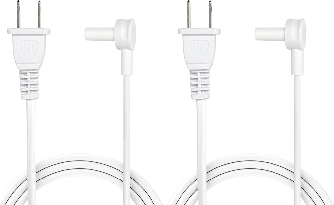 2-Pack - Long Power Cords Compatible with Sonos Era 100 and Era 300 Speakers (12-Foot, White)