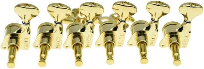 KAISH 18:1 Gear Ratio Guitar Locking Tuners Machine Heads Guitar Locking Tuning Keys Pegs for Strat/Tele/LP/SG most Electric or Acoustic Guitars Gold