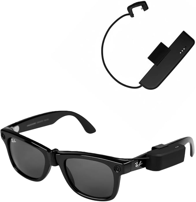 Wearable Charger for RayBan Meta Gen 2, RayBan Meta Gen 1, Wayfarer/Skyler/Headliner/Oakley Meta HSTN, Portable Charger for Meta Glasses Accessories, Mini Charger for Meta