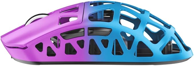 R3 46g Superlight Magnesium Alloy Wireless Gaming Mouse, BT/2.4Ghz/Wired Computer Mouse, 8000Hz Wireless Polling Rate, PAW3395 26K DPI Sensor, Programmable Mice, PC/Laptop/Mac (Purple&Blue)
