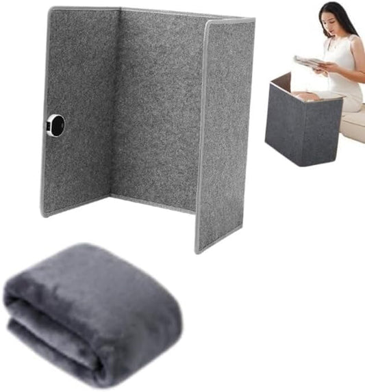 Foldable Under-Desk Leg Warmer, Portable Foot Heater for Office & Home with Soft Blanket, 5 Temperature Settings, 5-Second Rapid Heating, Quiet Electric Foot Warmer for Women and Men (Grey)