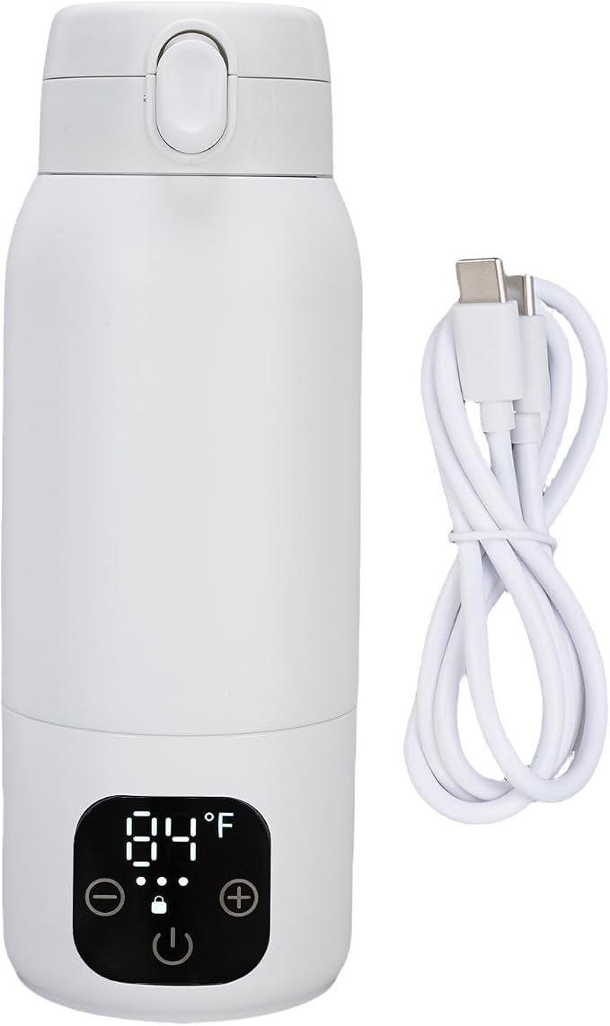 Pissente Travel Electric Kettle Cordless Portable Water Heater 500ml USB Fast Heating 316 Stainless Steel with Adjustable Temperature for Tea Coffee Milk