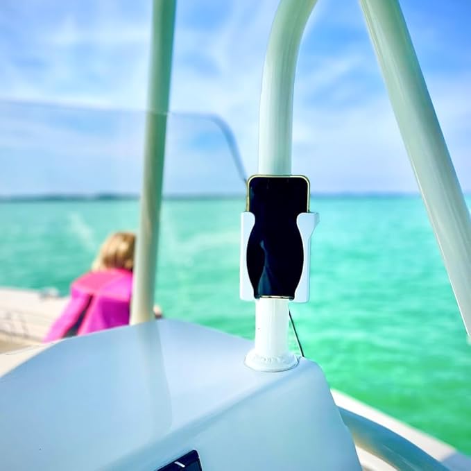 Boat Phone Holder, Marine Cell Phone Holder for Boat | Adjustable and Secure Marine Smartphone Mount, Durable Boating Accessory Made for Outdoor Conditions