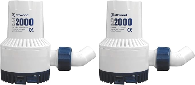 Attwood 4730-4 Heavy Duty 1,700 GPH Fully Submersible Boat Livewell/Baitwell Bilge Pump