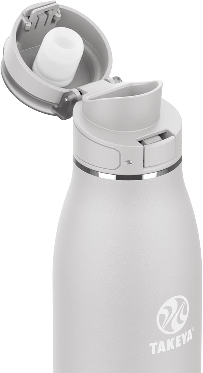 Takeya Traveler Stainless Steel Travel Coffee Mug with Flip-Lock Lid (17 oz, Dodgeball Grey) - Leakproof Insulated Mug for Coffee & Tea