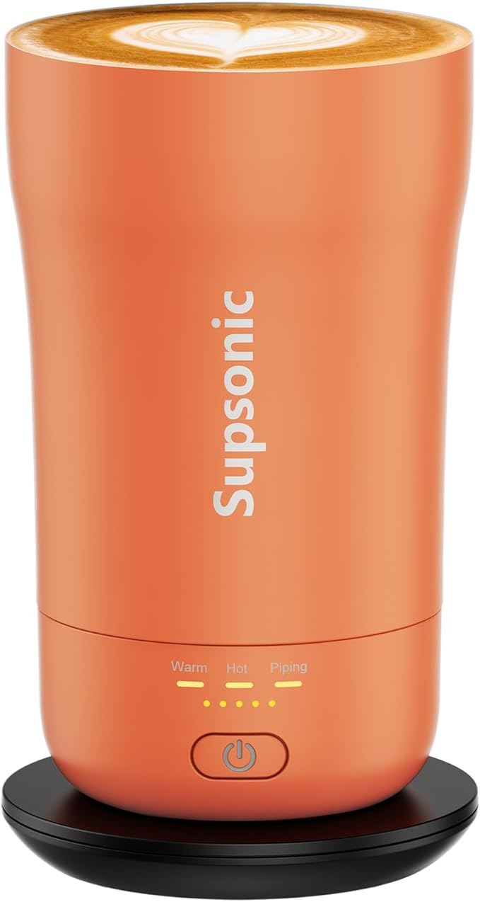 Supsonic - 14oz Heated Coffee Mug, Self-Heating Travel Mug with 3-Temp Settings, Insulated Stainless Steel Constant Temperature Heating Mug for Beverage, Smart Heating Portable Coffee Mug | S1