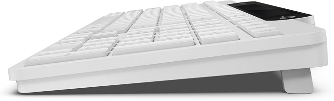 Lenovo 800 Self-Charging Bluetooth Keyboard, Uses Ambient Light for Charging, Bluetooth 5.1, Supports 3 Devices, Battery Free, Wireless, White