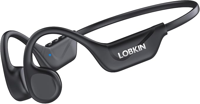 LOBKIN Bone Conduction Headphones Bluetooth 5.4, Open Ear Headphones with Mic, Wireless, 10H Playtime, IPX5 Waterproof Sports Headphones (Black)